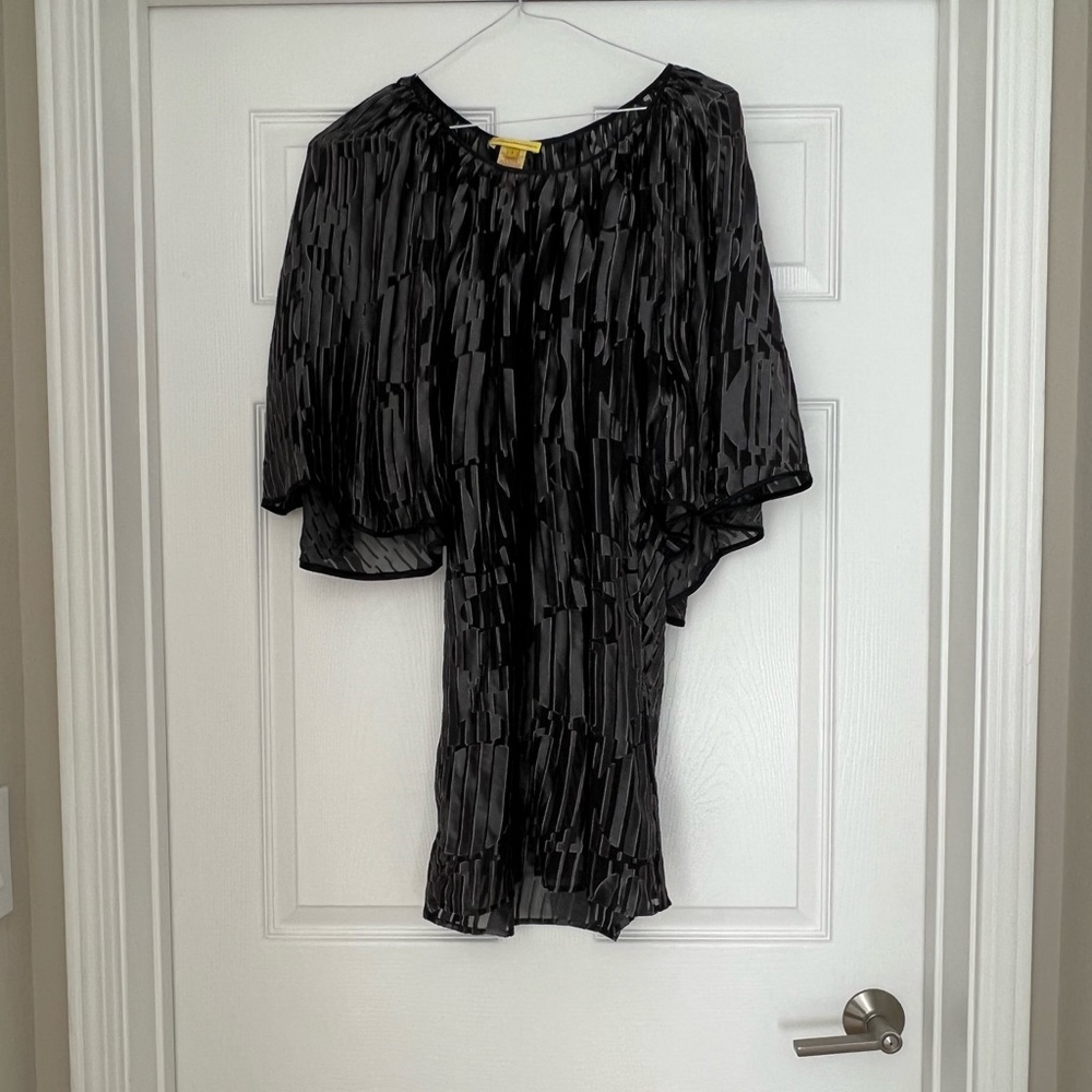 Catherine Malandrino Silk Flutter Sleeve Dress